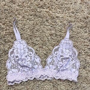 Lavender lace bralette size small not padded